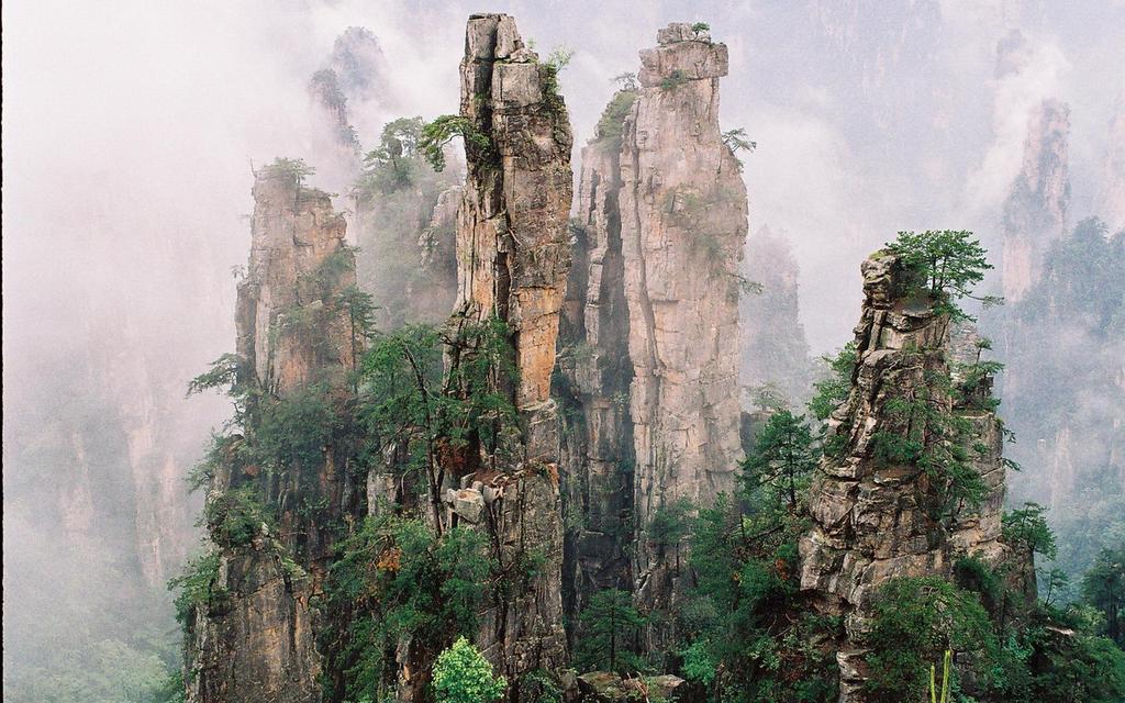 природа скалы горы Чжанцзяцзе лесной парк Китай загрузить
